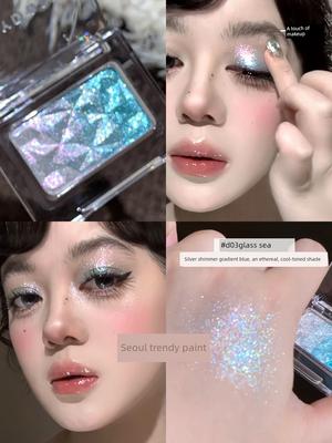 Explosive Sparkling Diamond Glass Ocean! Judydoll Single-Color Eyeshadow Palette Brightens Blue-Purple with Explosive Fine Glitter Gradient