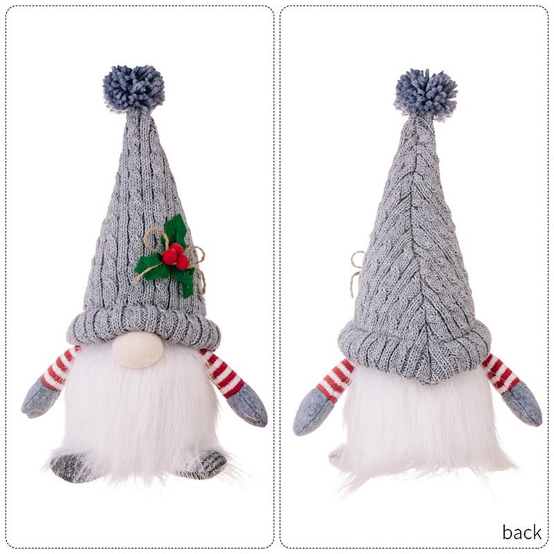 Christmas Decorations Dolls Knitted Pointed Hat with Lights Dwarf Knitted Hat Glowing Rudolph Doll Ornaments Without Battery