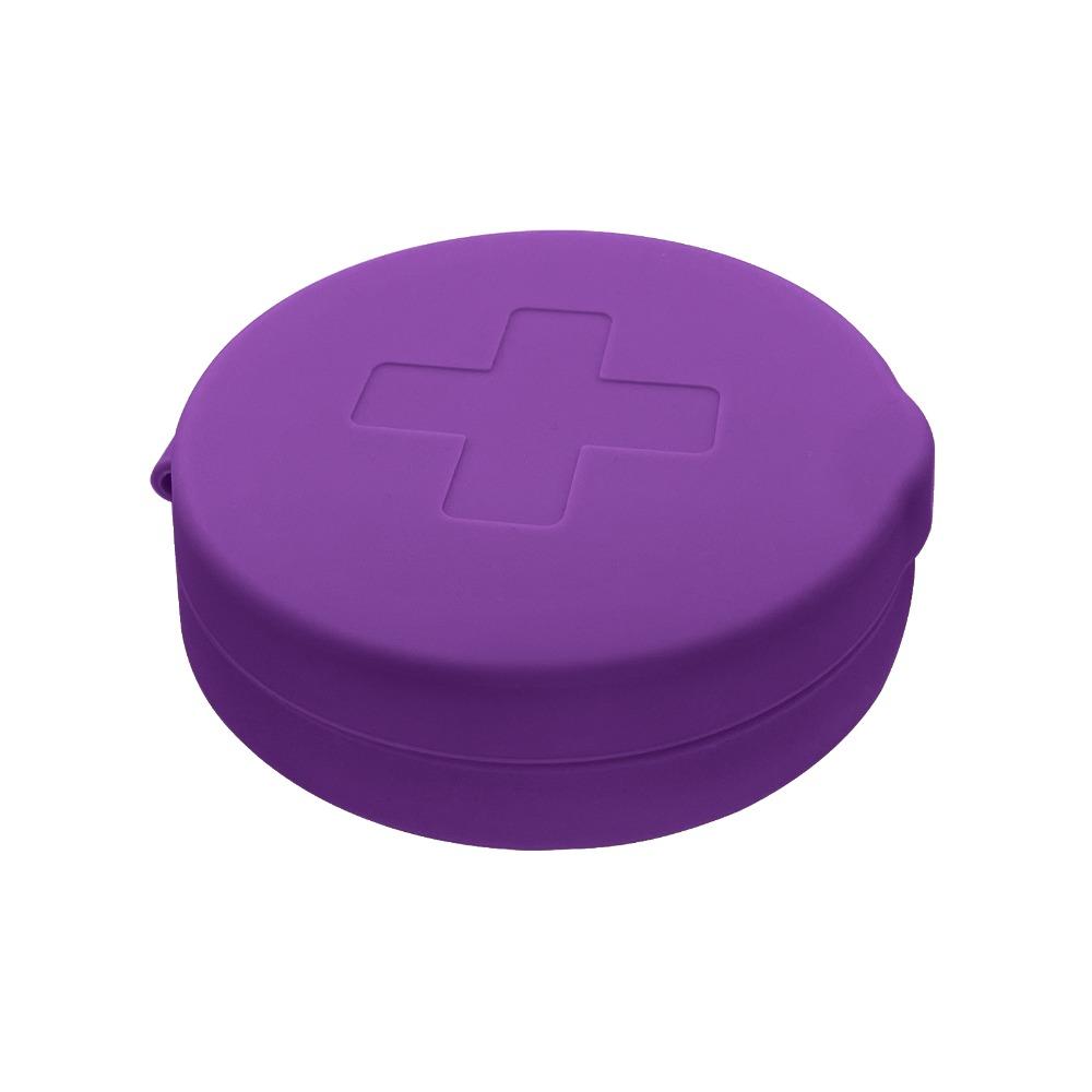 Thick Material Small Pill Box Silicone Medicine Holder  Vitamin Cod Liver Oil Storage фиолетовый