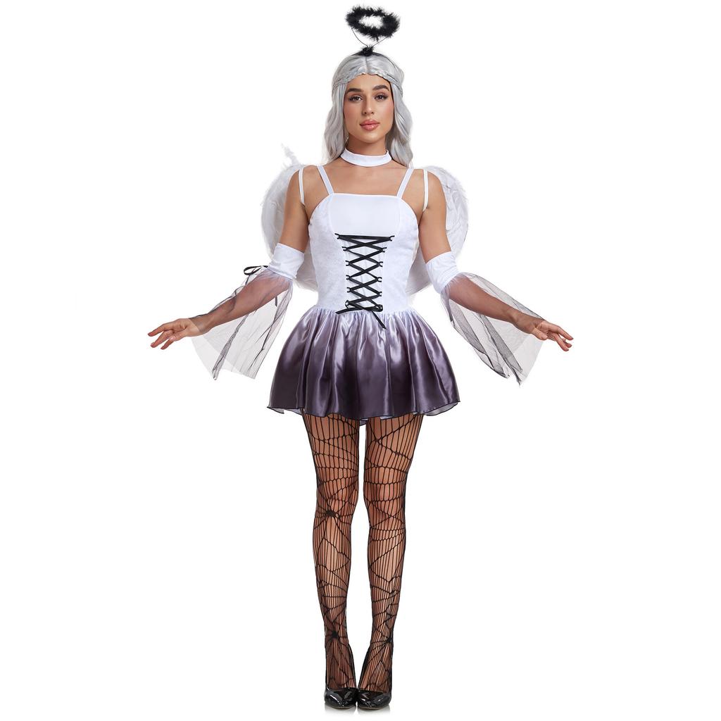 Halloween costume cospay dark angel costume, witch European and American ladies vampire bridal costume
