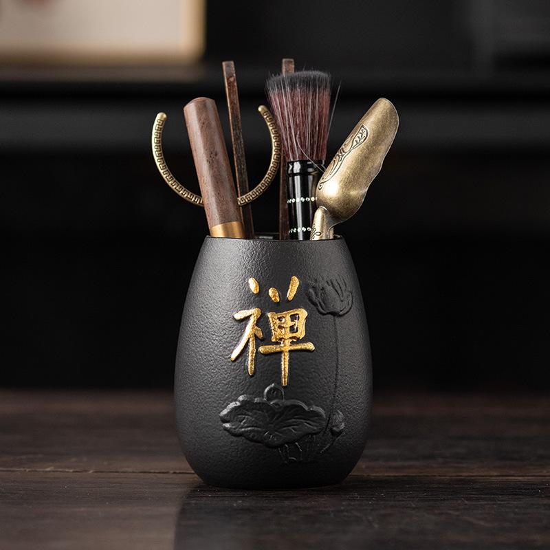 Ebony Tea Ceremony Six Gentlemen Set Kung Fu Tea Set Accessories Daquan 6 Gentlemen Tea Making Tools Tea Needle Clip, Tea Knife
