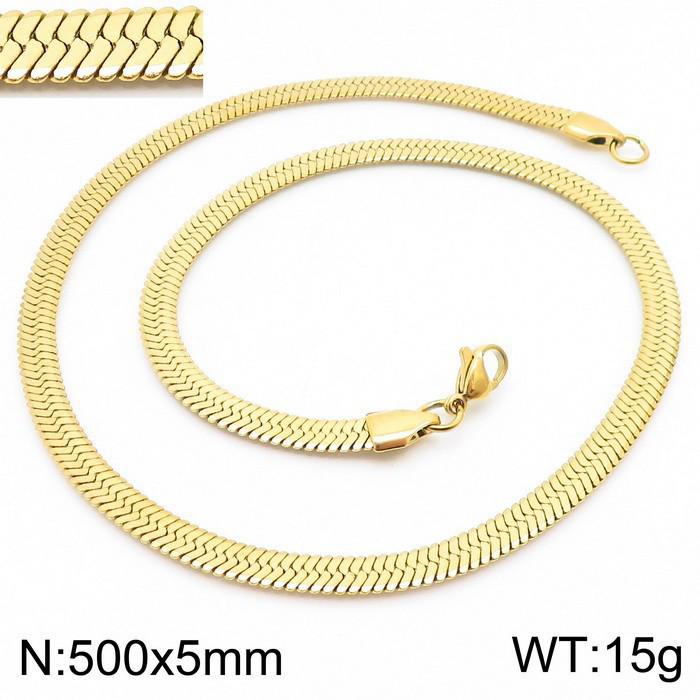 Trendy Minimalist Stainless Steel Snake Chain Necklace & Bracelet Set