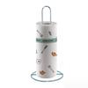Wrought Iron Kitchen Paper Towel Holder: Black Nordic Minimalist Design for Dining Table or Countertop.
