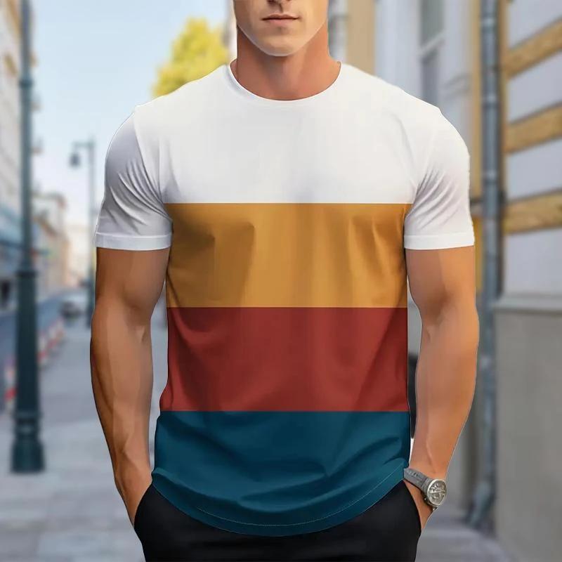 Summer men's short sleeved round neck top T-shirt men's casual fashion