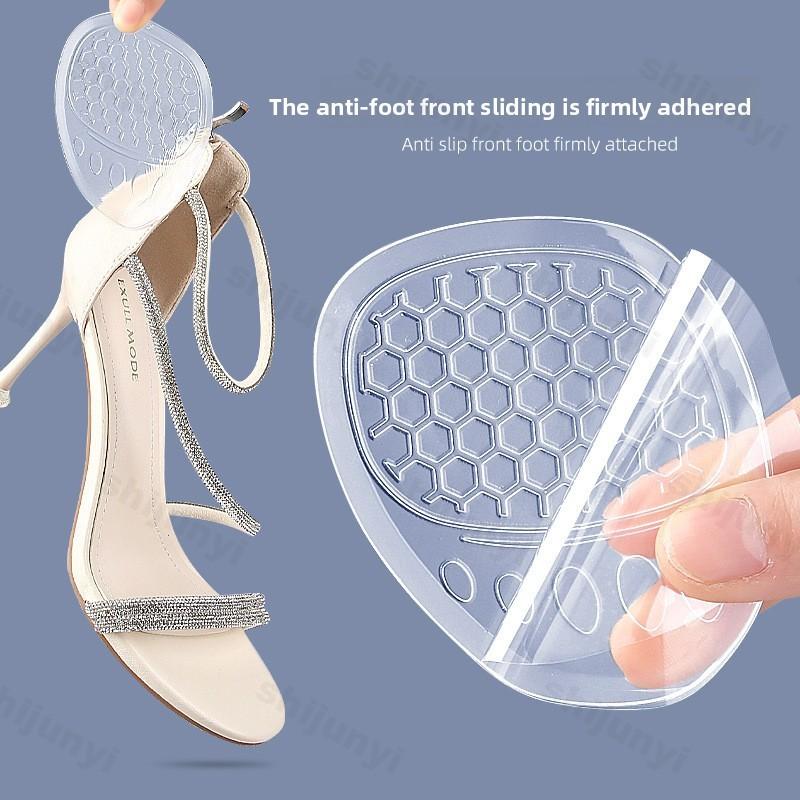 Fashion 1pair Soft Transparent Half Insoles Gel Women High Heel Forefoot Pads Pain Relief Reduce Shoes Size Foot Inserts Antislip Pads
