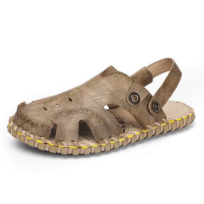 Letní pánské pohodlné sandály Prodyšné nazouvací Outdoorové plážové boty pro muže Módní trendy Dospělé ležérní kožené sandály