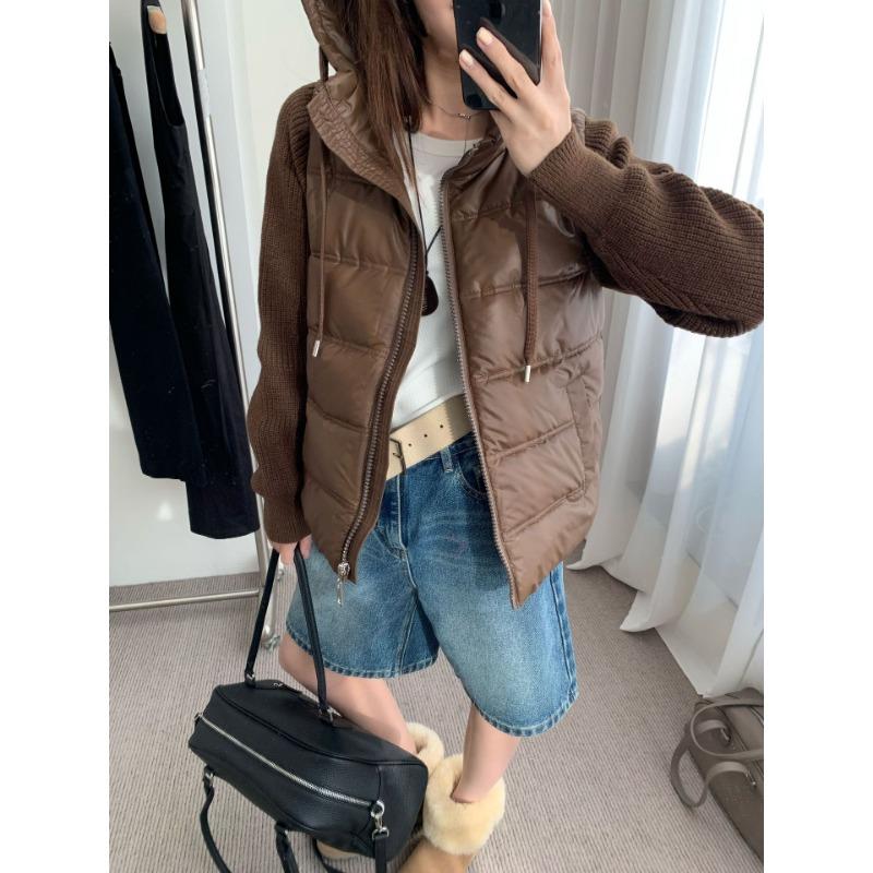 

Хлопковая одежда с капюшоном и молнией, трикотажный кардиган, весенний новый свободный мягкий восковой высококлассный свитер-куртка женский One size