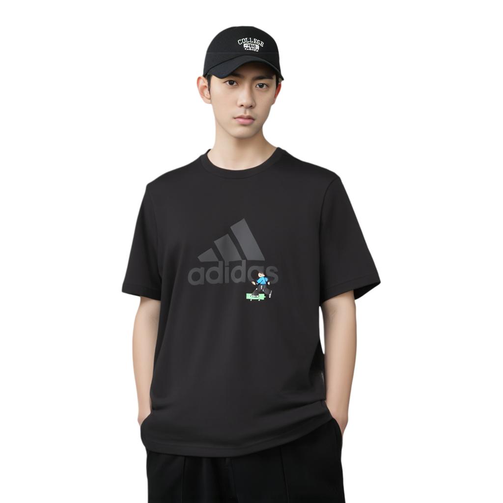 adidas X SEEBIN Collaboration SS23 T Shirts Men's Black Crew Neck Moderate Straight Fit IA8155