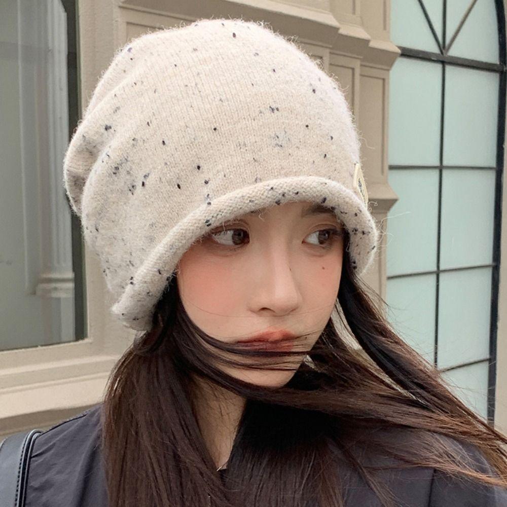Trendy Wool Beanies Hat Vintage Knitted Hat Fashion Winter Pullover Hat  Outdoor