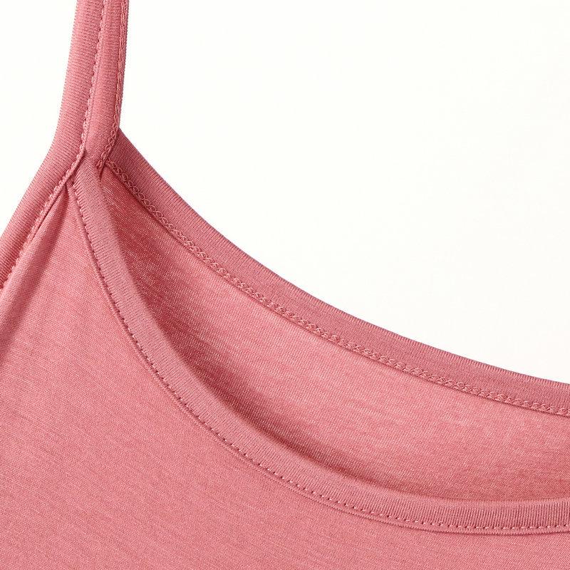 Plus Size Slimming Modal Cotton Spaghetti Strap Sleep Dress - Solid Color