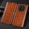 Crocodile Genuine Leather Flip Case For Honor Magic 2 3 4 5 6 7 Pro Lite Phone Wallet Business Cover Cases