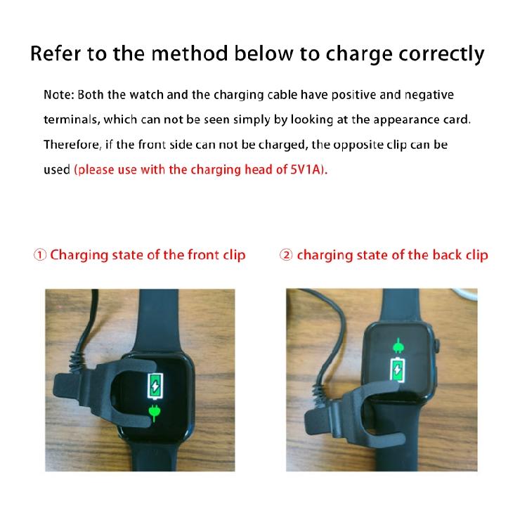 Charging Line Wristwatch USB Charging Cable Cord 2Pin 4mm Charging Wire for T600s FK78 FK88 X7 X8 F18 Portable