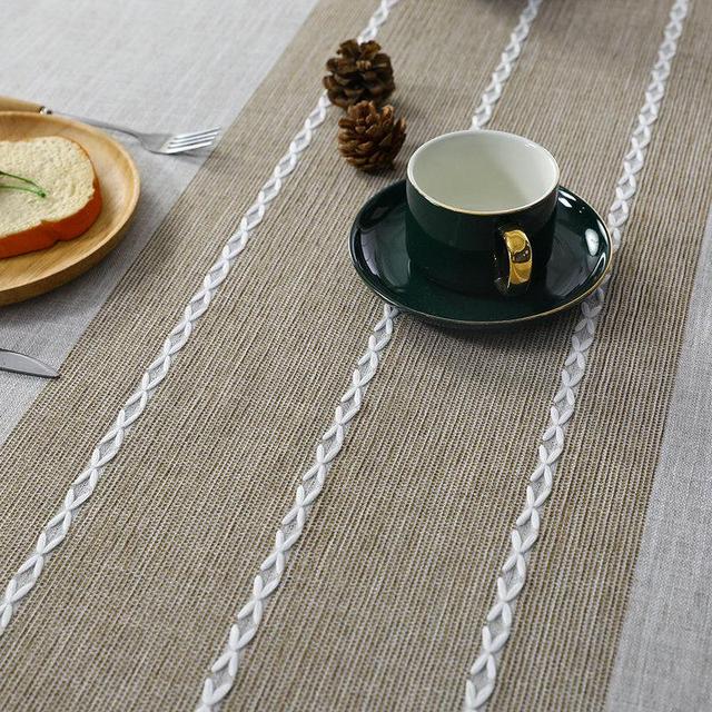 Modern Geometric Tablecloth Rectangular Round Dustproof Simple Design for Hotel Restaurant Home Decoration Round 150cm кофейный