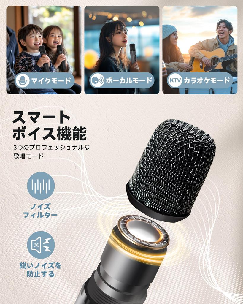 Hoshikou Denpa 80W Portable Karaoke Speaker with Rechargeable Double Wireless IPX7 Waterproof Bluetooth Charging Megaphone for Enhanced Bass and