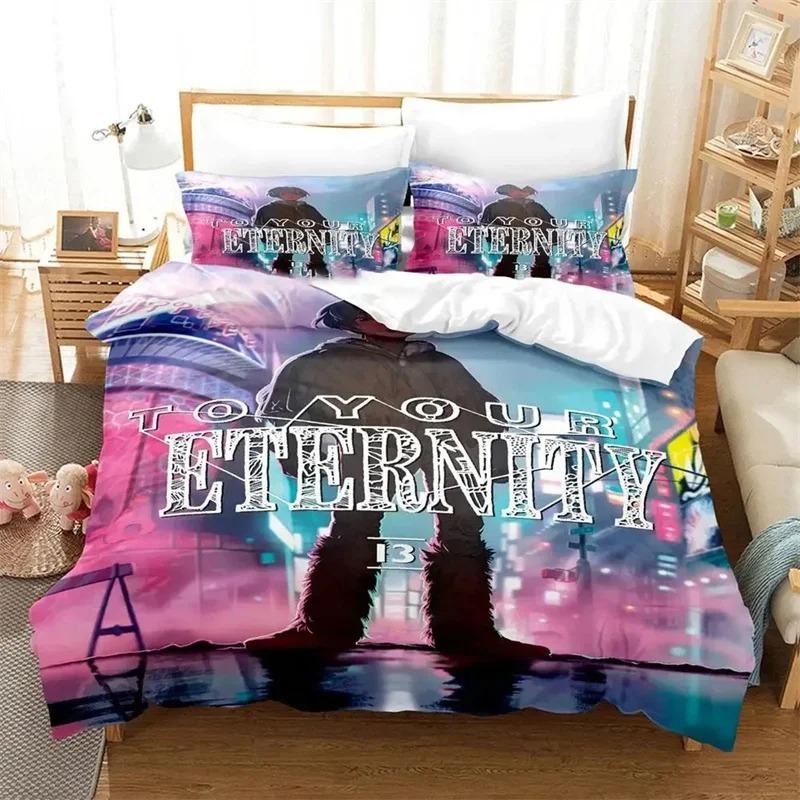 Anime To Your Eternity Bedding Set,Duvet Cover Comforter Bed Set Quilt Cover Pillowcase,King Queen Twin Size Boys Girls Adults