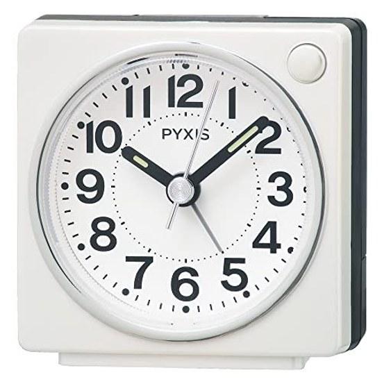 Seiko Clock Alarm Tabletop Analog White Pearl 656438mm PYXIS NR449W