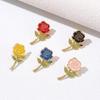 Exquisite Rose Enamel Pin Elegant Rose Pin Brooch Charm For Fashionable Women Attending Special Occasions