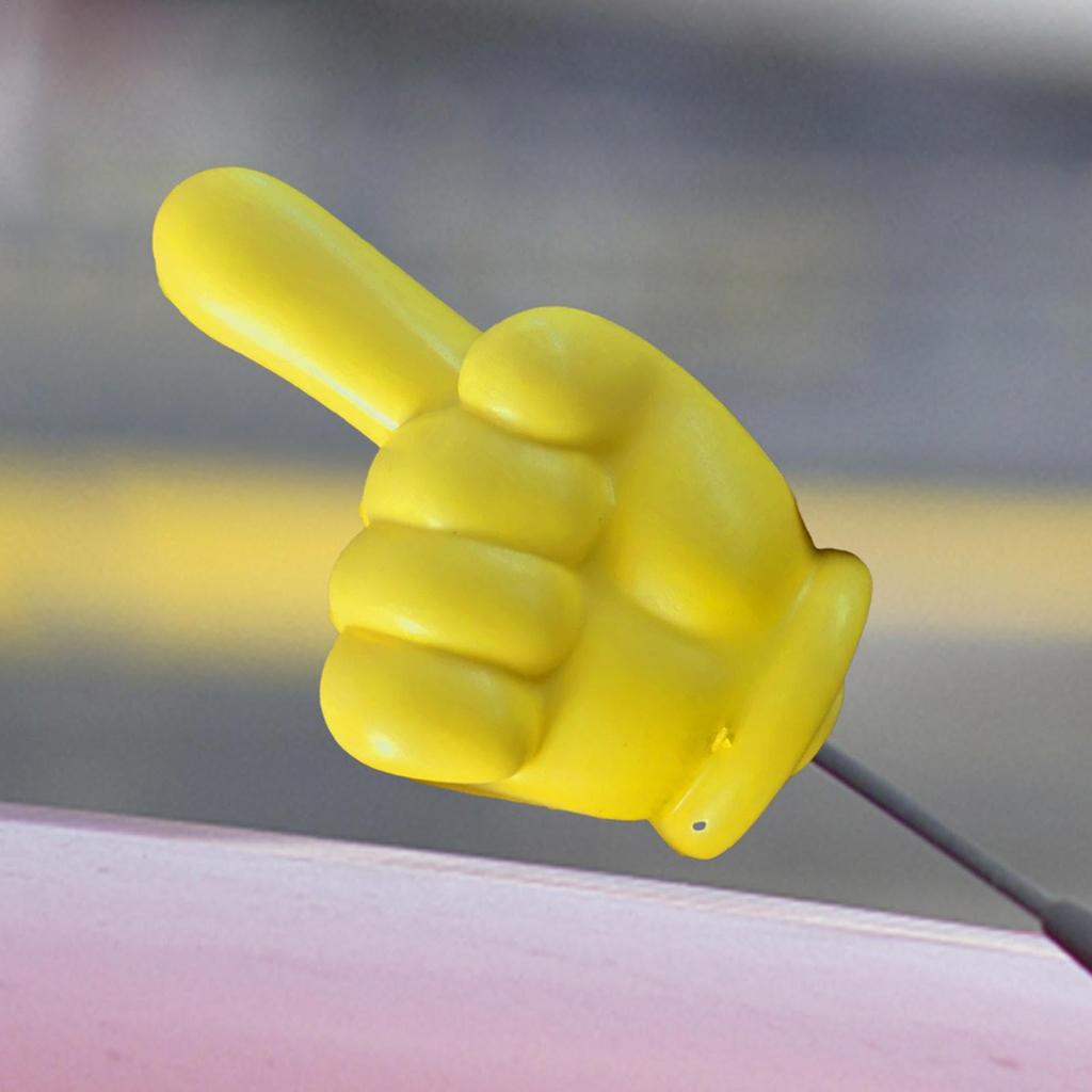 Gevrkjenp Car Antenna Ball, Car Gesture Antenna Topper | Yellow Auto Exterior Decoration -