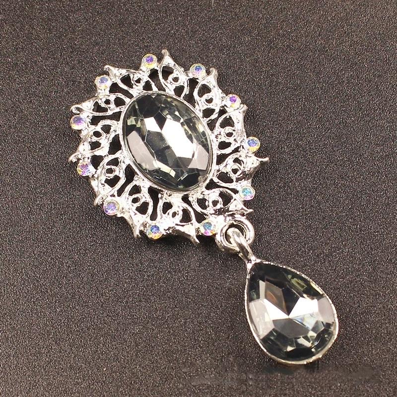 5 st Vattendroppar Brosch Tillbehör Kläddekoration Glittrande Kristall Syknapp Legering Strass Hänge