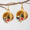 Yellow Tea Cup Dog Car Pendant Acrylic Car Hanging Charm Ornaments Christmas Car Pendant  New Year