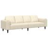 Sofa Cream 250 X 77 X 76 Cm Corduroy