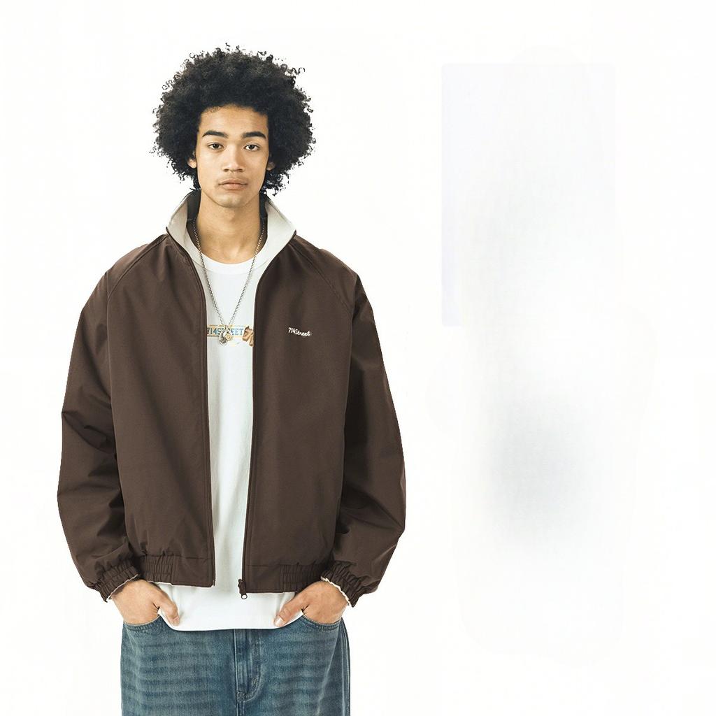 Bärbar på båda sidor, Ny utomhus vattentät jacka med ståkrage för herrkläder för vandring och bergsklättring, Arbetskläder, Lös jacka