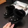 2025 Winter Fleece-lined Girls' Snow Boots - Warm Short Boots for Kids