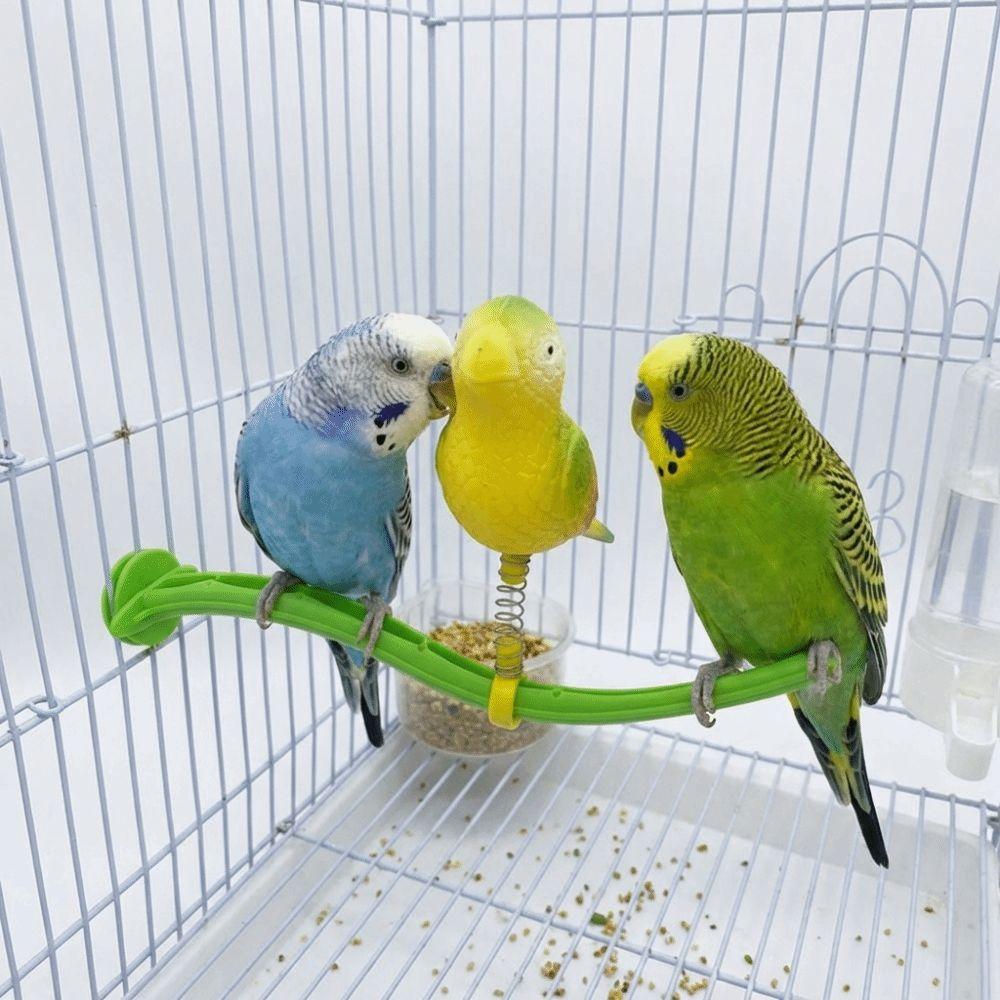 Plastic Swing Perch Toy Simulation Bird Parrot Play Rack Bird Cage Toy  for Bird Cage Aviary
