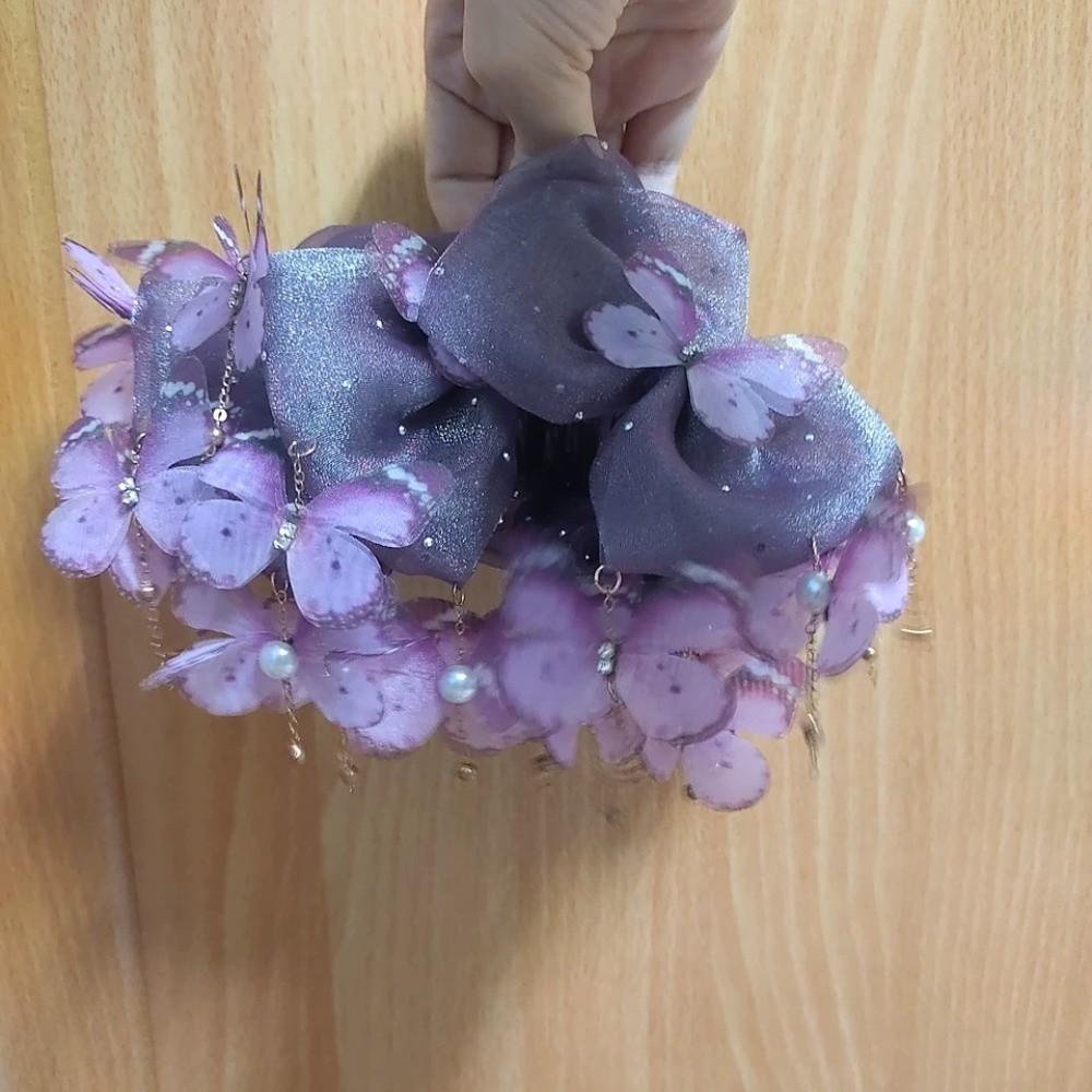 Vintage Butterfly Hairgrips Elegant Shark Clip Trendy Bow Mesh Hair Claw  Daily Use