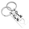 Stainless Steel Keychain Chain Small Gift Metal Key Tag Couple Half Hollow Keychain Stainless Steel Keychain for Backpack Bag Pendant