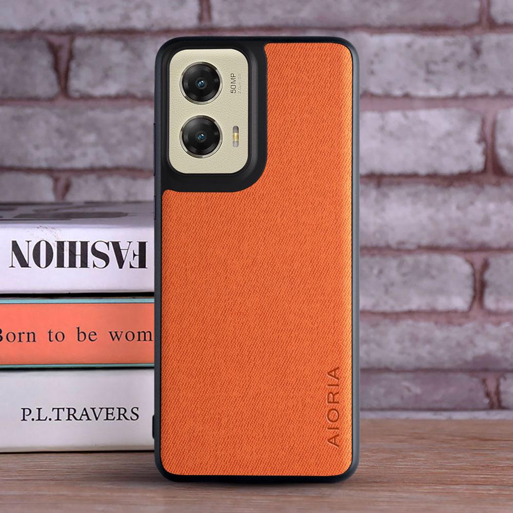 Textile Case for Motorola Moto G Stylus 5G 2024 G Power 2024 G Play 2024 G 5G 2024 perfect touching Moto G Stylus 5G 2024 Case G 5G 2024 оранжевый