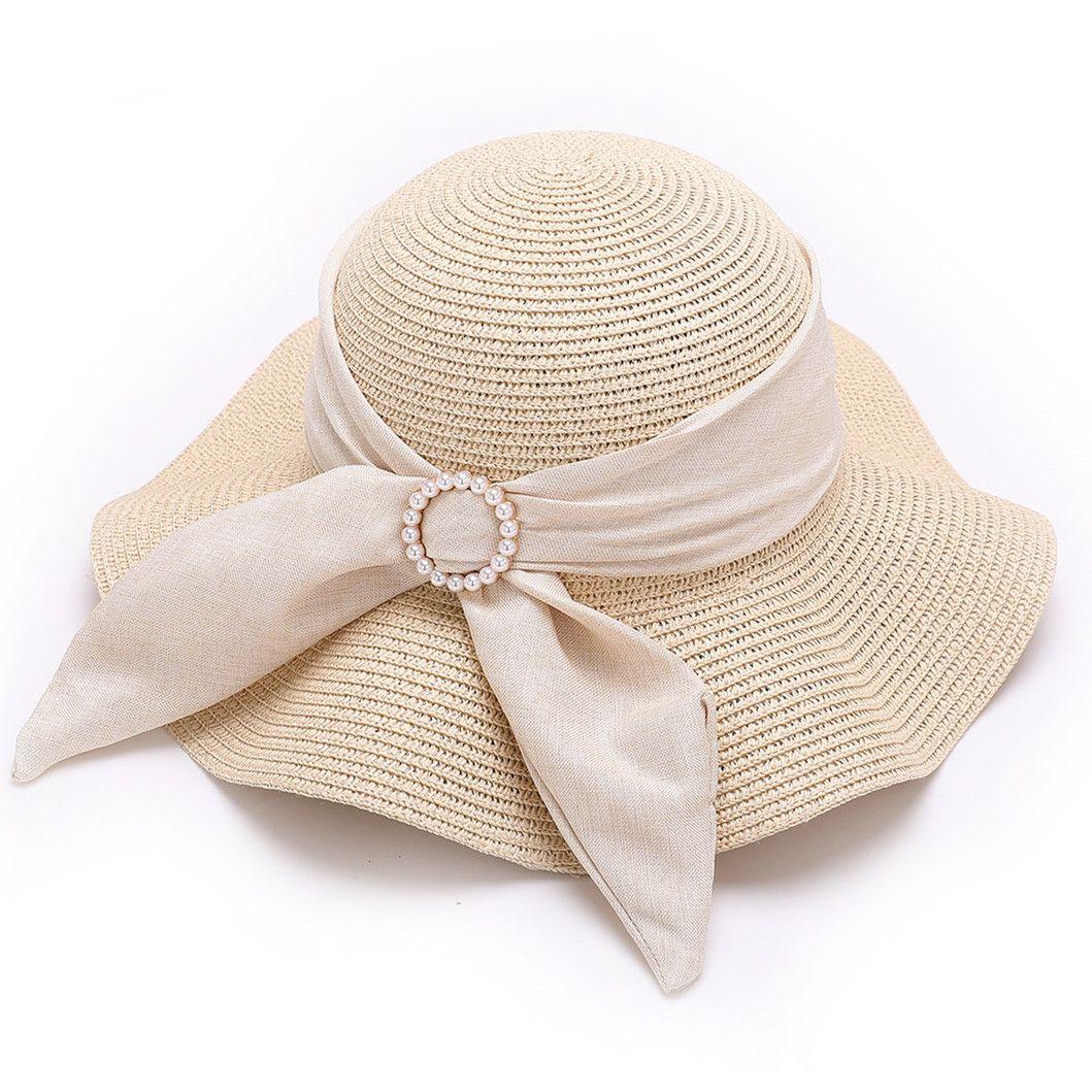 

Женская стильная соломенная шляпа с защитой от солнца и милым бантом — защита от ультрафиолета и универсальная верхняя одежда 50-54CM
