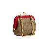 New COACH Kisslock Canvas With Leather Shoulder Bag, Crossbody Bag, Card Holder, Wallet Mini Women's Red & Brown CH520-IMVGQ