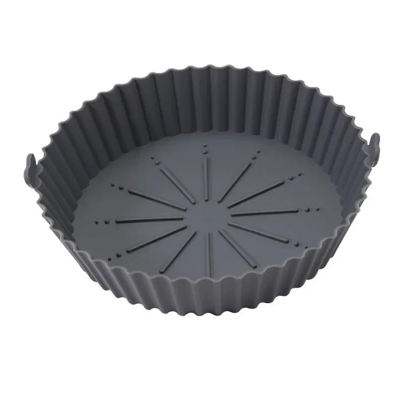 Air Fryer Silicone Pot Basket Tray 17/20/23cm Round Square Airfryer Reusable Silicone Air Fryer Liners Food Safe Non Stick