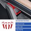 Bright Red Carbon Fiber Car Door Open Button Frame Sticker For Model 3 Y 17-22