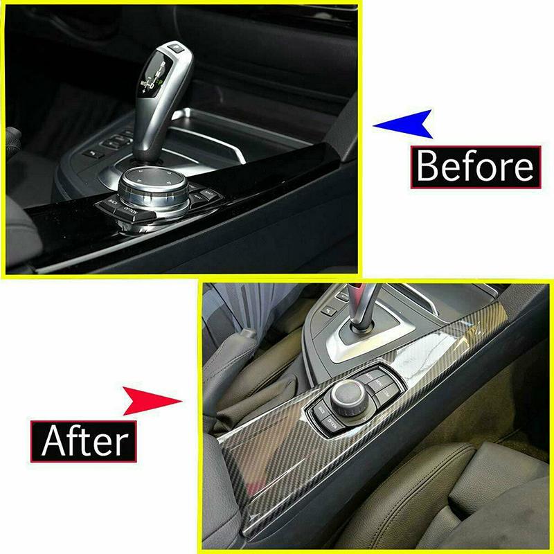 Carbon Fiber Media Panel Cover for BMW F30 F34,Car Center Console Knob Frame Trim Sticker for Interior Styling