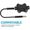 Multi Headphone Audio Splitter 3.5mm 5-Jack Female Connector Adapter with 3.5mm Stereo Cable 20cm Digital Audio Video Cables