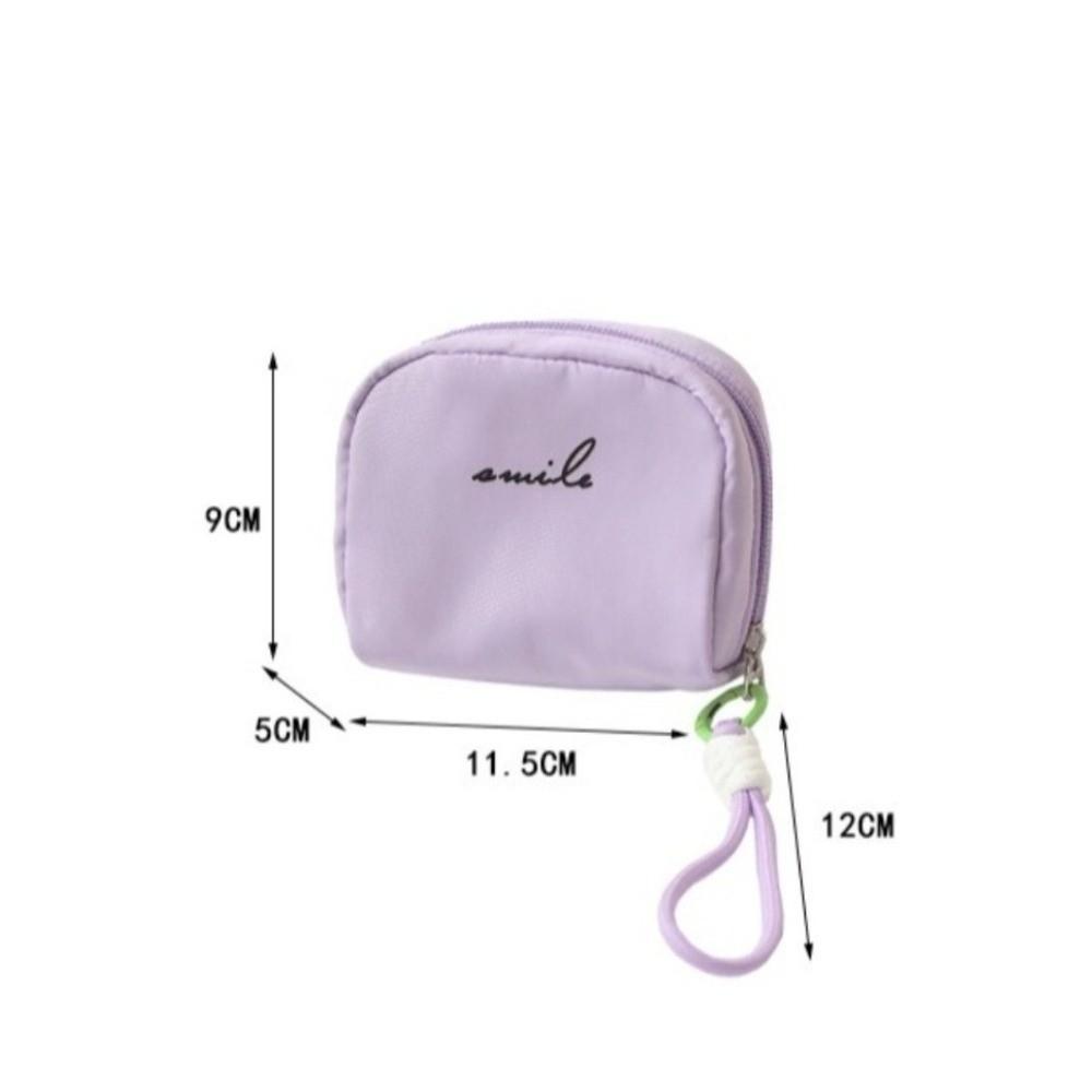 Solid Color Coin Purse Large Capacity Multifunctional Sanitary Napkin Storage Bag With Zipper Cosmetic Bag Multi-Purpose Use
