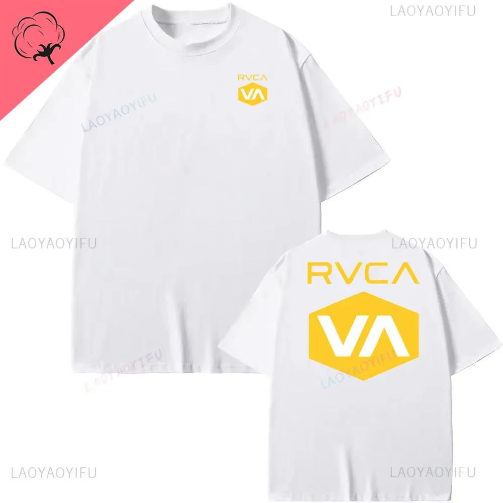 RVCA T Shirt Black Tee Summer Cotton Tshirt Summer Short Sleeve Fashion Men Women Design Brand T-shirt Top Streetwear Clothes