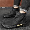 Fashion Men Short Boots Autumn Winter Fashion Non Slip Black Plush Thicken Chelsea Boots Comfortable Flat Non Slip Outdoor Casual Shoes