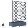 Garden Planter 2 Pcs Light Grey 80 X 40 X 126 Cm Plastic