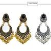 Retro Black Teardrop Rhinestone Tassel Earrings