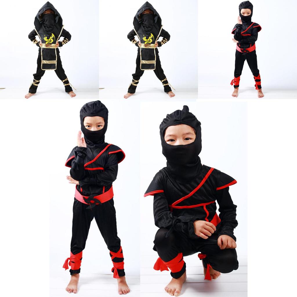 Comfortable And Breathable Boys Kids Ninja Assassin Costume With Adjustable Features