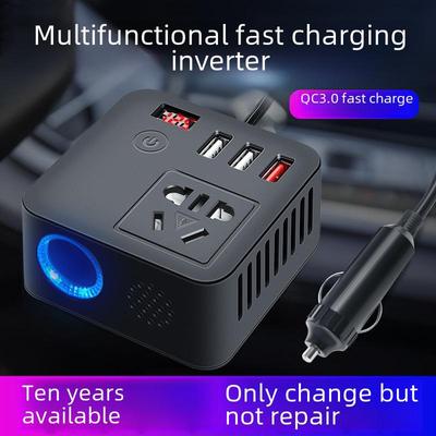 Univerzálna 12V/24V na 220V nabíjačka meniča do auta s QC3.0 USB zásuvkou pre rýchle nabíjanie