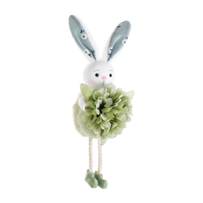 Easter Rabbit Figurine Ornament Colorful Rabbit Doll Hanging Decoration for Living Room Bedroom Window Balconies Garden