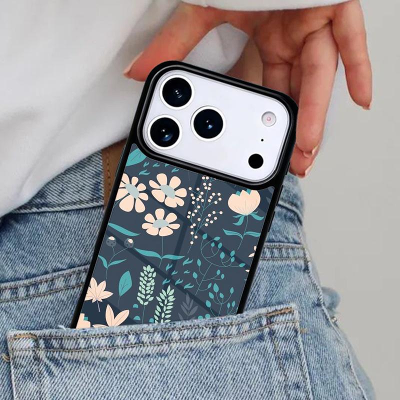 Vintage Leaf Flower Phone Case for iPhone 17ProMax 12 13 14 15 16e 17 Pro Max Plus Air Cover