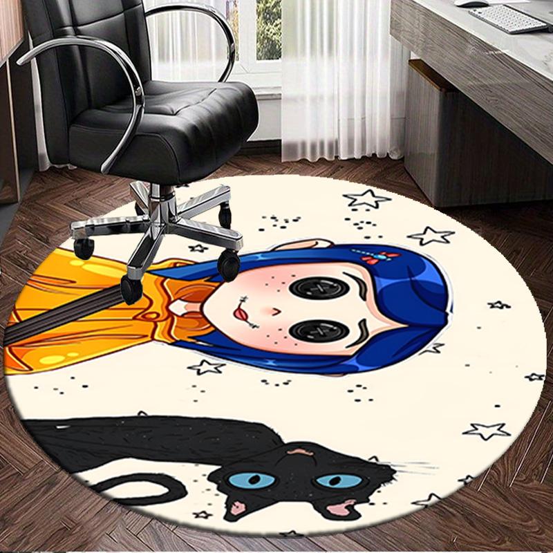 Mystery Coraline's World Round Rug for Livingroom,Bedroom, Palyroom, Chair Rug, Area Rug, Circle Carpet, Large Size Fan Christmas Gift