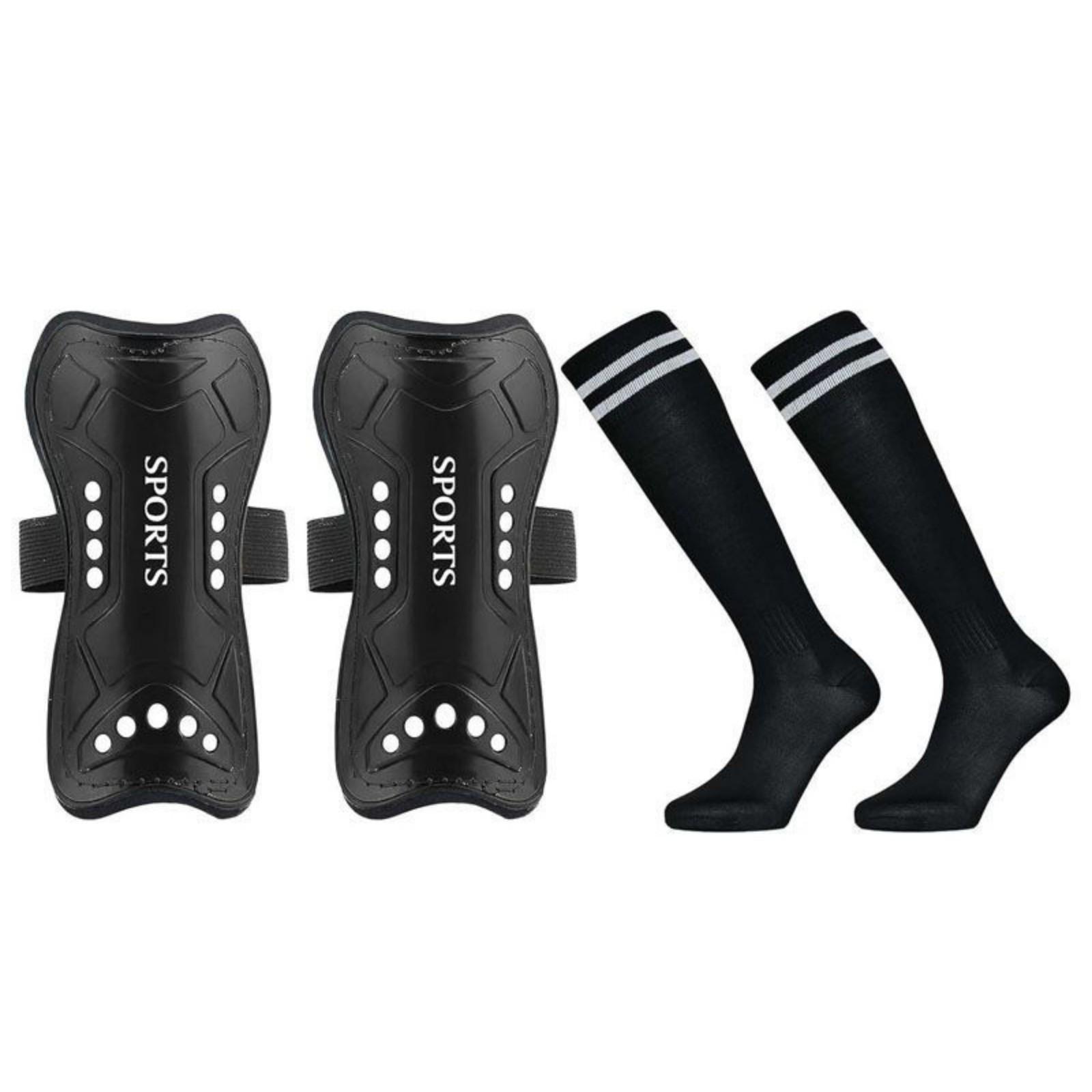 

Soccer Shin Guards and Socks for Kids Youth Lightweight Soccer Shin Pads Protective Soccer Equipment for Soccer Game S чорний