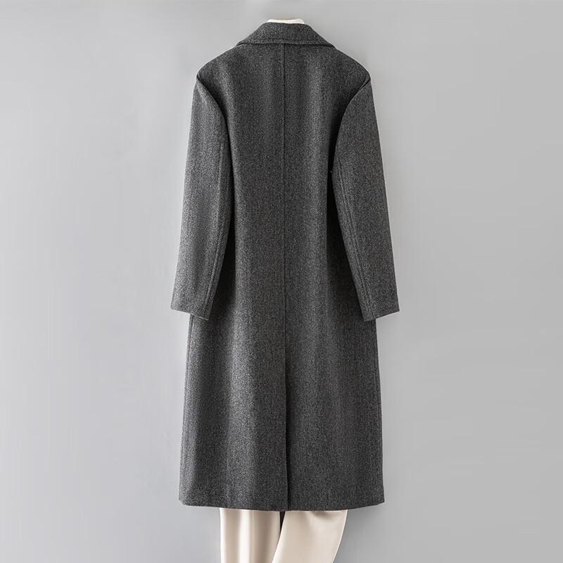 Fanzhen Men's Long Wool Overcoat with Detachable Down Liner