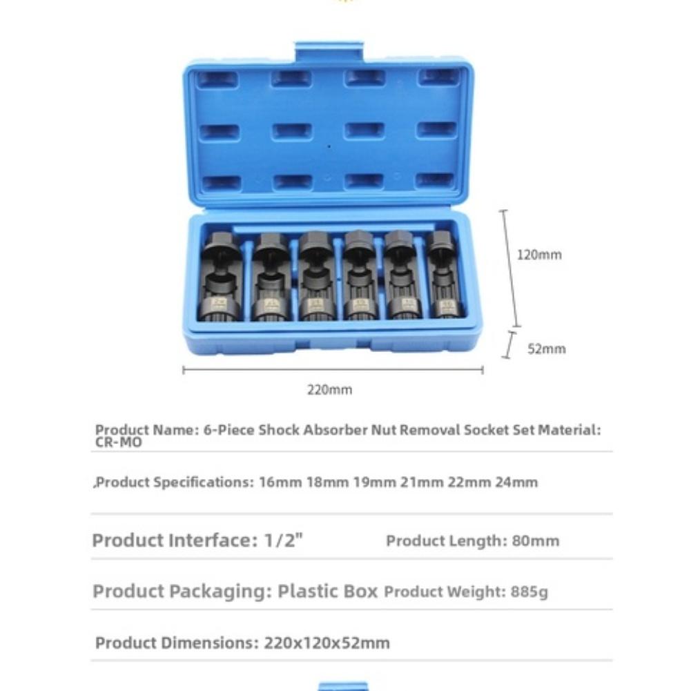 For Shock Absorber Nut Removal 17*11.5*5cm Seat Nut Socket Set Shock Absorber Nut Removal CR-MO Alloy Construction